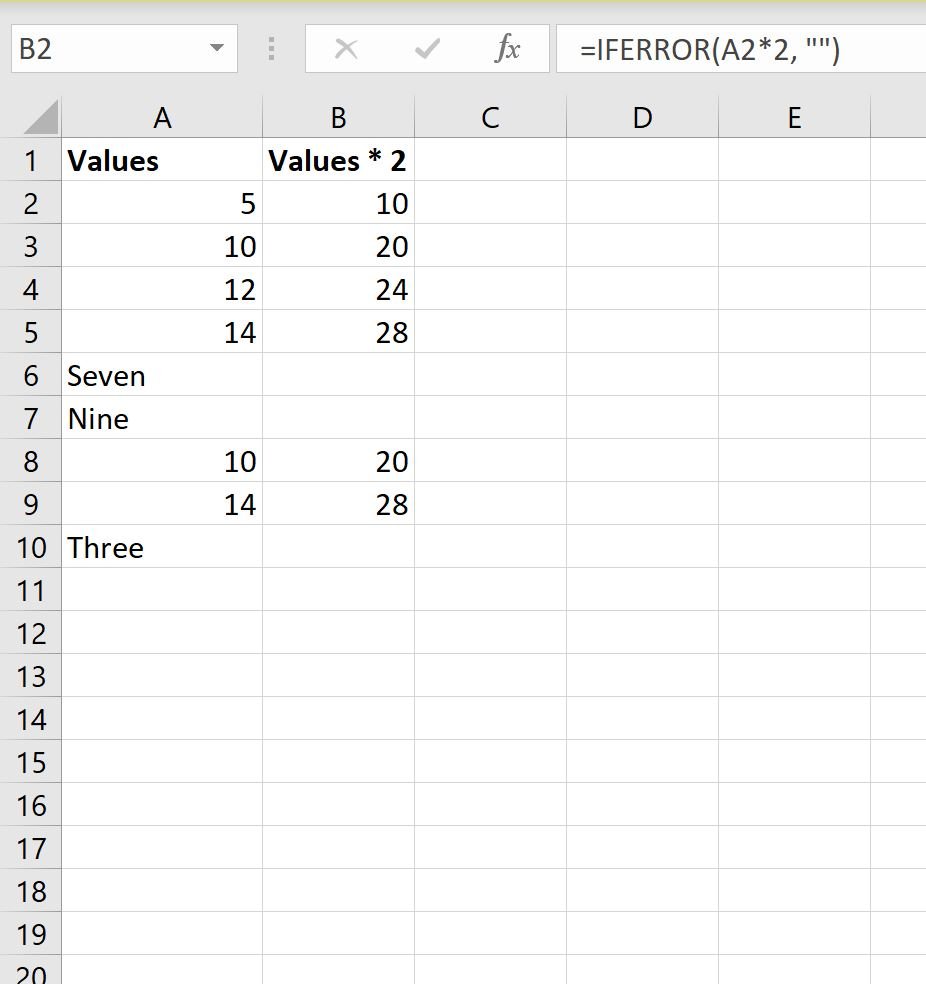 Excel ignore #VALUE! error