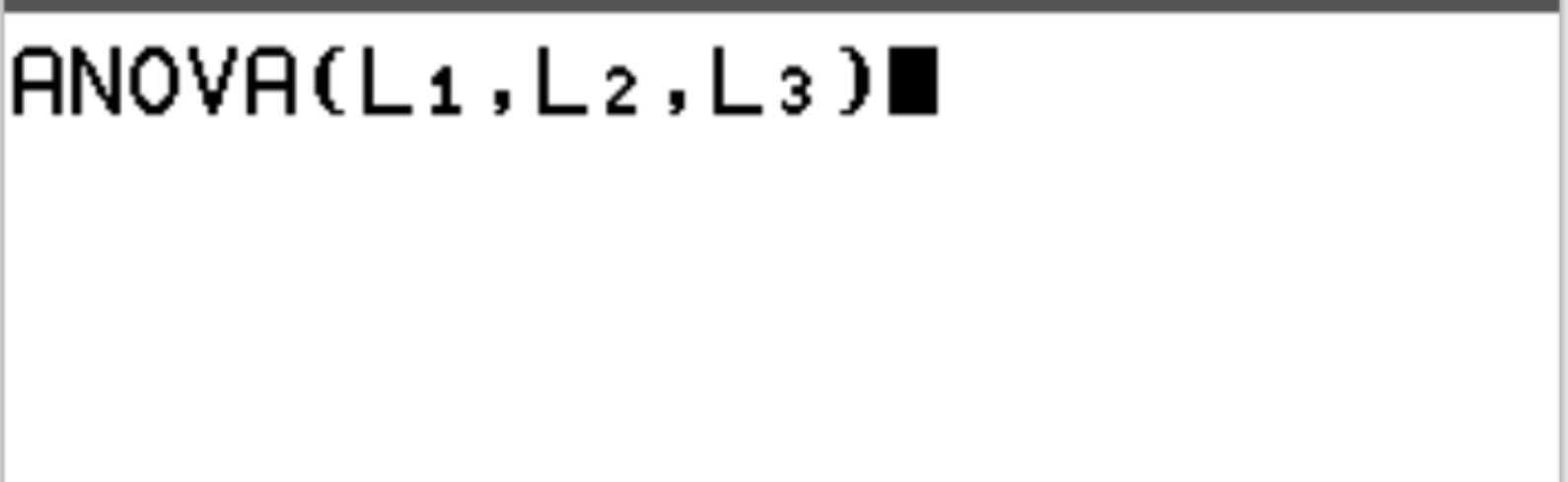 ANOVA on TI-84 calculator