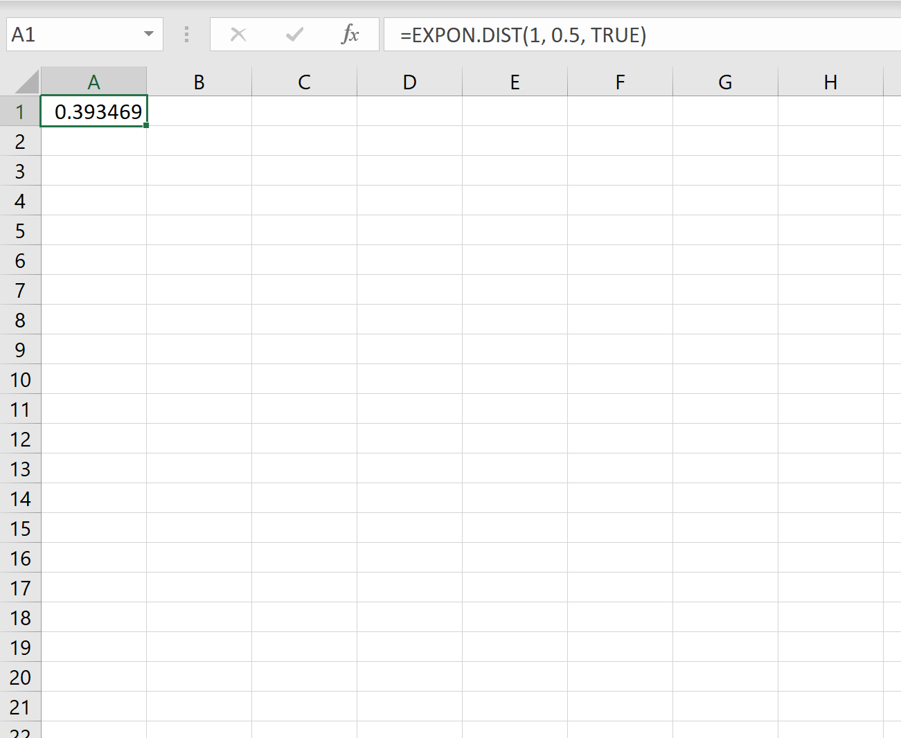 Exponential distribution in Excel